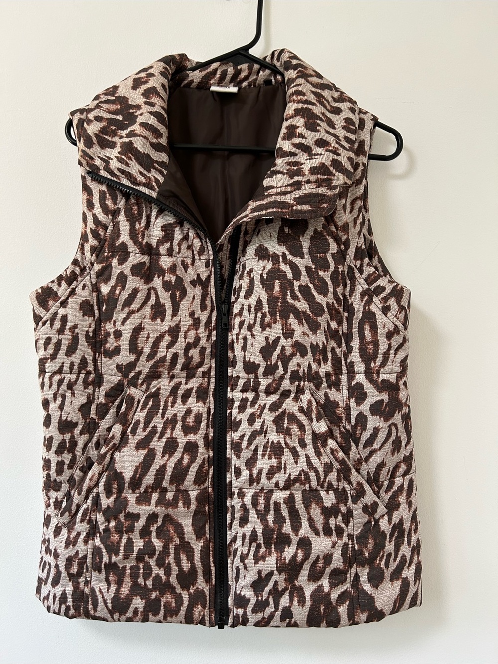 CAbi Juliet Brown Leopard Print‎ Quilted Vest